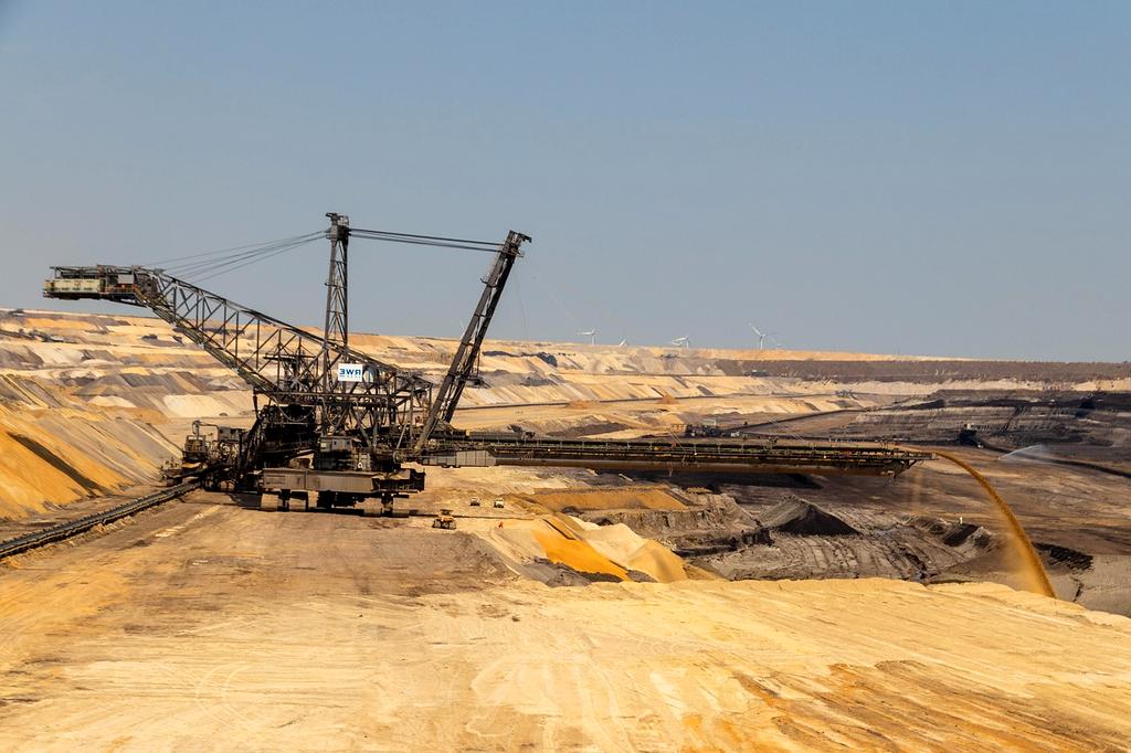 Coal mining operation with excavators